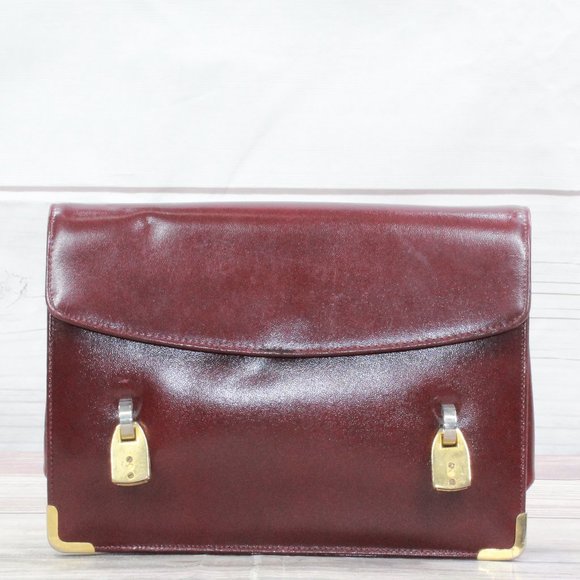 Koret Handbags - Vintage Koret Burgundy Leather Magnetic Closure Purse Clutch Bag